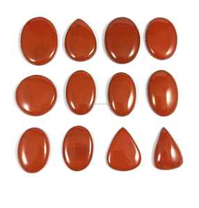 Piedras Preciosas Sueltas de Jaspe Rojo Natural de Alta Calidad, 3 Piezas, Cabujones Lisos en Forma Ovalada y de Pera, Venta al Por Mayor - Product Image 6