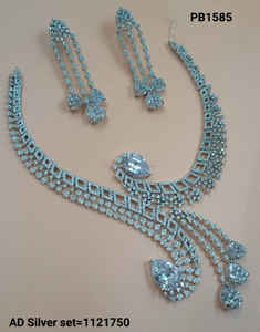 Classic American Diamond Bridal Jewelry <b>Set</b> Two-Piece Necklace and Earrings <b>for</b> <b>Wedding</b> Fashionable Classic Style - Product Image 4