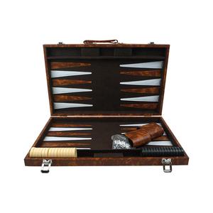 Wholesale High-Quality Customized Professional Luxury Blue Leather Hand Made <b>Backgammon</b> Game <b>Set</b> Gift Box - Product Image 2