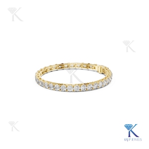 Lab Grown Diamond Alternating Emerald Cut Bracelet 14K <b>Solid</b> <b>Gold</b> Fine Unisex Luxury Jewelry Gift - Product Image 5