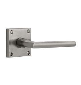 มือจับประตูเหล็กสีเทาแบบคู่ สำหรับบ้าน โรงแรม สำนักงาน ปรับแต่งได้ พร้อมฟังก์ชั่นเปิด-ปิดแบบผ่านได้และแบบปิดสนิท - Product Image 1