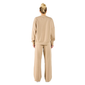 Women's Winter 100% Cotton Fleece <b>Jogging</b> <b>Suit</b> 2-in-1 Two-Piece Set Casual Crew Neck Pullover Elastic Waist Breathable Quick Dry - Product Image 2
