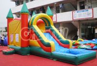 Parcours de glisse aquatique gonflable coloré pour l'extérieur, piste de course, château gonflable décoratif, petite machine distributrice, carnaval