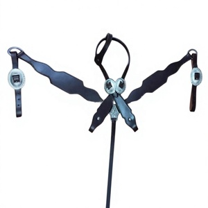 Ensemble de harnais et collier de poitrine en cuir véritable Western, durable, léger, multifonctionnel, pour l'équitation, de qualité supérieure, personnalisable - Product Image 1