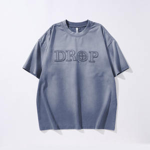 Nouveau T-shirt Vintage Ample en Coton Lourd 230 g/m² pour Homme, Broderie Personnalisée, Style Rétro, Coupe Oversize - Product Image 3