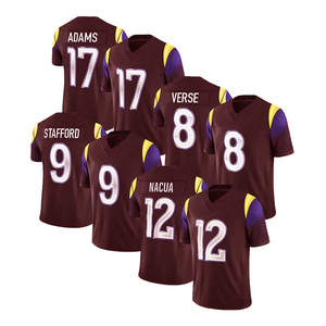 Venta al por Mayor de Camisetas de Fútbol Americano Personalizables con Mangas Cortas, Camisetas Deportivas Retro Cosidas con Sublimación - Product Image 1