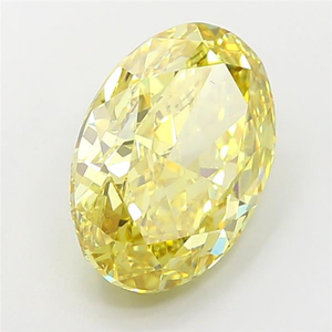 Diamant de laboratoire CVD certifié, jaune intense fantaisie, taille ovale radiante, pour la création de bijoux fins et luxueux - Product Image 3
