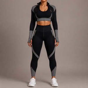 Conjunto Deportivo de Yoga de 3 Piezas para Mujer, Personalizado con Logotipo, Transpirable, Ligero y de Secado Rápido - Product Image 2