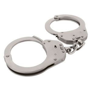 Security Department Handcuffs Metalcuffs Made Carbon Steel Nij Standard Centre Chain <b>Dual</b> <b>Lock</b> OEM Manufacturer No Strap Work - Product Image 5