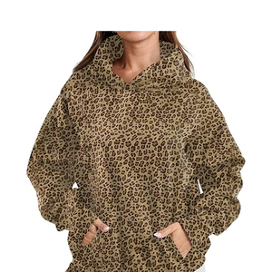 Custom Logo <b>Leopard</b> Hoodie Cotton Fleece Streetwear <b>Sweatshirt</b> Pullover OEM Supplier Wholesale - Product Image 5