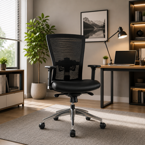 Fauteuil de bureau pivotant moderne KINSHA avec réglage électrique de la hauteur, mobilier commercial pour immeuble de bureaux - Product Image 1