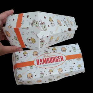 EcoRev Custom Biodegradable Eco-Friendly Rigid Food Grade Takeaway Cardboard Fast Food to Go Burger Packaging <b>Box</b> ECO22 UV Logo - Product Image 4