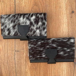 Cartera de cuero de piel de vaca, bolso de mano con pelo en piel oculta, bolso de mano de cuero de becerro, bolso de mano para mujer occidental - Product Image 2