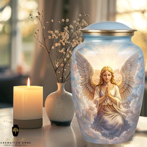 โกศบรรจุอัฐิสำหรับผู้ใหญ่ รุ่น Angel สำหรับบรรจุเถ้ากระดูกมนุษย์ เป็นมิตรกับสิ่งแวดล้อมและทนทาน ความจุ 220 คิวบิกอินช์ สไตล์อเมริกัน/ยุโรป - Product Image 4