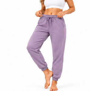 <b>Womens</b> Gym <b>Joggers</b> Cotton <b>Fleece</b> Fabric Private Label OEM ODM Athletic Pants Bulk Wholesale Custom Apparel Factory Export Supply - Product Image 4