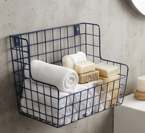 Fine Quality <b>Metal</b> Wire Storage Basket Hanging Simple Multi-Purpose Neatening Organizer Stylish Home Accent - Product Image 5