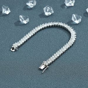 Moissanite Pear Shaped Tennis <b>Bracelet</b> Sparkling Diamond Style Luxury Jewelry Elegance Statement Gifts for <b>Men</b> and Women Fashion - Product Image 3