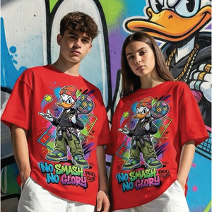 T-shirt unisexe style streetwear motif canard de dessin animé, manches courtes, col rond, imprimé numérique, coupe oversize, blanc, écologique et respirant - Product Image 5
