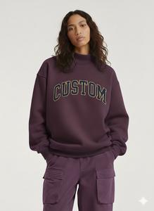 Sweat-shirt surdimensionné en molleton pour femme, col montant, avec logo frontal, coupe-vent et écologique, collection automne 2026 – Vente en gros personnalisée de haute qualité - Product Image 5