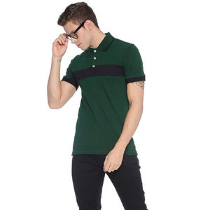 Nouveaux polos pour hommes, vert, 100% coton, design à rayures noires, manches courtes, motif uni, tissu en soie, pour hommes - Product Image 3