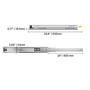 Guide per cassetti per impieghi gravosi da 16 pollici, 1 paio, con cuscinetti a sfera bloccabili, a 3 sezioni, estensione completa, montaggio laterale, capacità di carico 250 libbre - Product Image 5