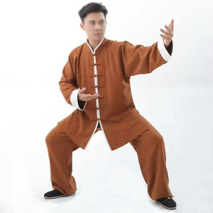 Tenue d'entraînement d'arts martiaux en coton, fabrication directe usine, couleur personnalisable, respirante, séchage rapide, manches longues, durable - Product Image 1