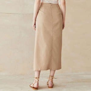 Falda Midi Elegante para Mujer, 100% Algodón, Diseño Nuevo, Transpirable y Cómoda, Estilo Formal, Cintura Natural, Primavera 2026, OEM - Product Image 6