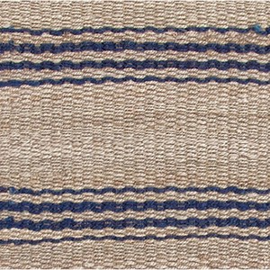 Tapis d'intérieur en jute naturel rayé, tissage plat, style oriental, rectangulaire, pour salon, à poils ras, avec accents bleus, écologique, idéal pour l'exercice - Product Image 3