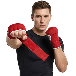 Guantes de Boxeo Ligeros con Correa de Muñeca Ajustable, Agarre para las Manos, Medios Dedos, Algodón+Almohadillas de Gel, Cierre de Gancho y Bucle, Uso Universal - Product Image 3