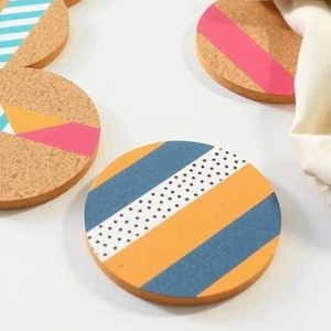 Eco-Friendly Classic Wooden Tea Coaster Set with Resin Inlay <b>Mats</b> & Pads Heat Resistant Tableware Best Price - Product Image 1