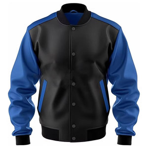 Customised Men's Polyester Breathable Mandarin Collar Varsity Jacket Fashionable Loose Casual Letterman Patch Baseball <b>Coat</b> - Product Image 1