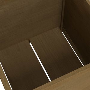 Ensemble de 2 jardinières en pin massif brun miel, design élégant de pot de fleurs pour la décoration extérieure - Product Image 6