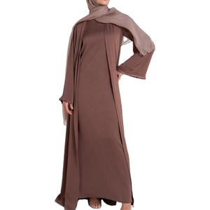 Abaya de Satén de Lujo, Sin Pliegues, No Requiere Planchado, Alta Calidad, Vestido Musulmán Personalizado para Mujer, Dubai 2024, Ropa Islámica para Eid, Kimono Abierto Modesto - Product Image 1