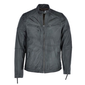 Ultimate Edge, superventas, chaqueta de motociclista de cuero negro con cuello levantado para hombre, ropa de abrigo informal elegante para motocicleta - Product Image 1