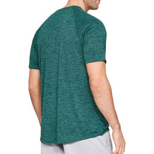 Men's Green Short Sleeve <b>Raglan</b> <b>T</b>-<b>Shirt</b> Regular Fit Knitted Casual O-Neck Solid Color Quick Dry Design - Product Image 2