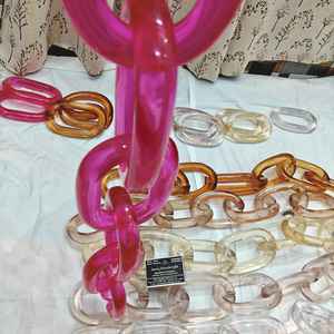 Chaînes en résine mate multicolores, maillons épais en acrylique, style cubain, pour décoration murale. Toutes les couleurs disponibles. - Product Image 3