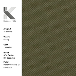 ผ้าฝ้าย97% 3% ยืดสแปนเด็กซ์ผ้าทอ-สิ่งทอลายทแยงระดับพรีเมียมสำหรับสวมใส่ด้านล่างเสื้อผ้าและกระเป๋าย้อมสีล้วนพร้อมคุณสมบัติซักได้ - Product Image 2