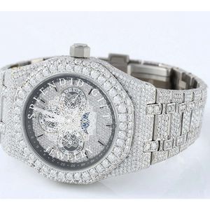 Reloj Splendid City Diamond para Hombre, Lujoso, Plateado, con Moissanita, Movimiento Analógico de Cuarzo ETA, Caja de 28 mm, Cristal de Zafiro, Cierre Oculto - Product Image 1