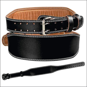 Cinturón de Cuero para Levantamiento de Pesas, Ajustable, con Cierre de Hebilla, Unisex, para Entrenamiento de Fuerza, Equipo de Gimnasio - Product Image 1