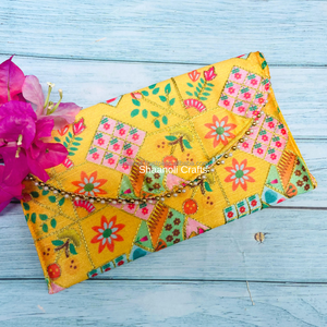 Nouvelle Pochette de Soirée Multicolore à Motif Floral Imprimé Faite à la Main pour Femme, Idéale pour Mariages, Fêtes, Cérémonies Mehendi et Sacs Cadeaux - Product Image 4