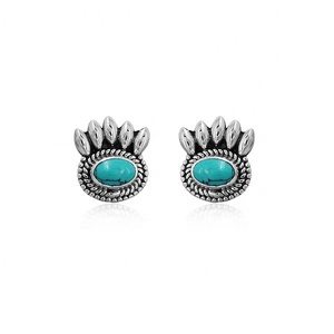Turquoise Genuine Gemstone 925 Sterling <b>Silver</b> <b>Stud</b> Earrings Ron Weasley Taos Earrings Fine Jewelry Wholesaler Supplier - Product Image 1