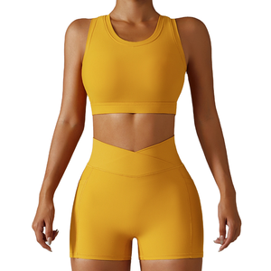 Shorts de yoga taille haute respirants sans coutures en Spandex/Nylon pour femmes, taille élastique, pour la gym et le fitness, vêtements de sport, taille XL disponible - Product Image 3