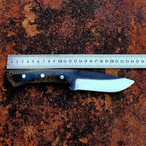 Cuchillo de caza fijo profesional de acero inoxidable con espiga dentada y mango completo, texturizado, para supervivencia al aire libre, venta al por mayor - Product Image 3