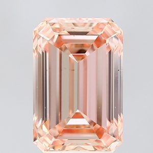 3.54 Ct Emerald Cut Lab Grown Diamond Fancy Intense <b>Pink</b> Orange VS1 IGI Certified CVD Loose Diamond Wholesale for Jewelry Making - Product Image 1