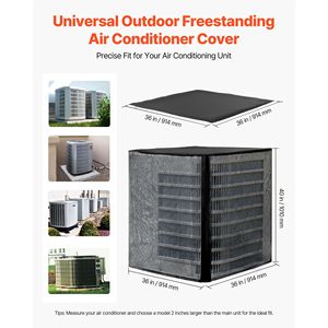 Copertura per unità di climatizzazione a doppio strato 36 x 36 x 40 pollici, con griglia e coperture per bocchette di ventilazione, impermeabile in poliestere, tendalino rimovibile - Product Image 2