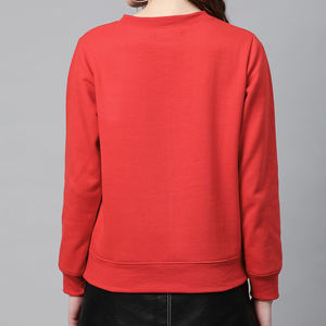Women <b>Red</b> Christmas Sweatshirt Leopard Print Trees <b>Glitter</b> Embroidered Crew Neck Long Sleeve Winter Top - Product Image 4
