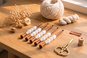 Designer Simple Wooden Resin <b>Crochet</b> <b>Hook</b> Handcrafted Ergonomic <b>Crochet</b> Needle Polished Resin Handle Thickness - Product Image 3