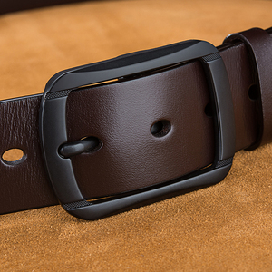 Performance Breathable <b>Punch</b> Design Formal Leather Belt Men Lightweight High Strength Work Bodybuilding Training Solid Strap - Product Image 3