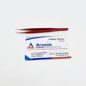 Pinces à épiler en fibre rose dorée à 45 degrés, acier inoxydable de haute qualité, poignée diamantée, extensions de cils, couleur rouge durable - Product Image 4