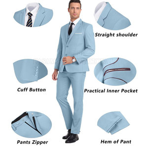 Nueva Llegada, Trajes de 3 Piezas para Hombre al por Mayor, Color Sólido, Ropa Casual, Trajes de 3 Piezas para Adultos - Product Image 2